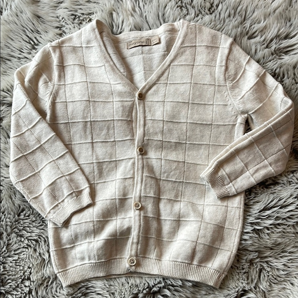 Mayoral Cream Button-Up Cardigan